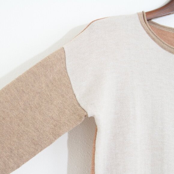 Smartwool Merino Wool Shadow Pine Colorblock Crew Sweater Almond Heather Size XS - Picture 4 of 16